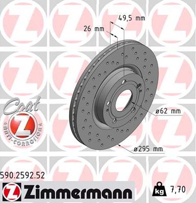 Zimmermann 590.2592.52 - Brake Disc autospares.lv