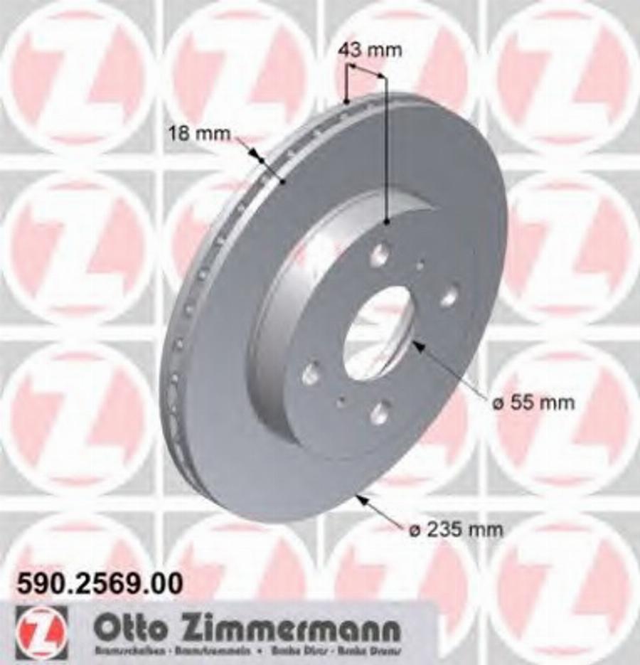 Zimmermann 590.2569.00 - Brake Disc autospares.lv