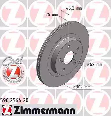 Zimmermann 590.2564.20 - Brake Disc autospares.lv