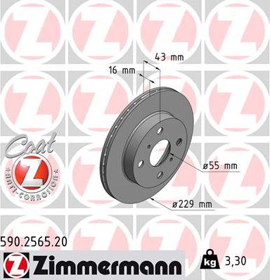 Zimmermann 590.2565.20 - Brake Disc autospares.lv