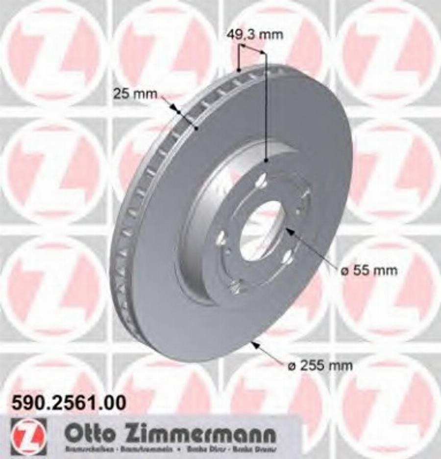 Zimmermann 590 2561 00 - Brake Disc autospares.lv