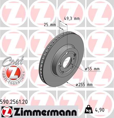 Zimmermann 590.2561.20 - Brake Disc autospares.lv