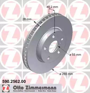 Zimmermann 590.2562.00 - Brake Disc autospares.lv