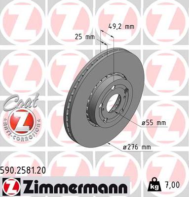 Zimmermann 590.2581.20 - Brake Disc autospares.lv