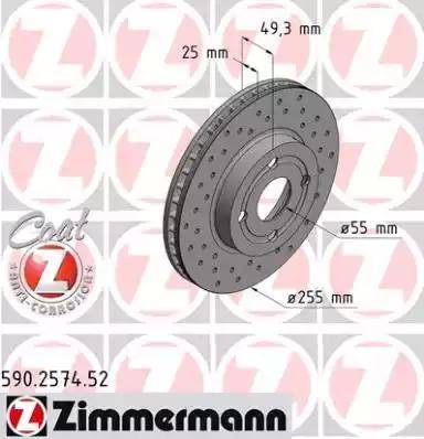 Zimmermann 590.2574.52 - Brake Disc autospares.lv