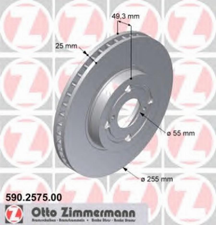 Zimmermann 590.2575.00 - Brake Disc autospares.lv