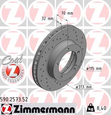 Zimmermann 590.2573.52 - Brake Disc autospares.lv