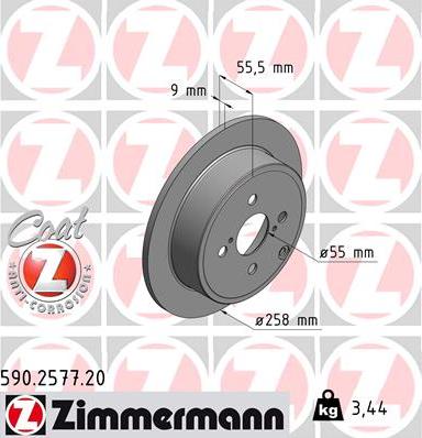 Zimmermann 590.2577.20 - Brake Disc autospares.lv