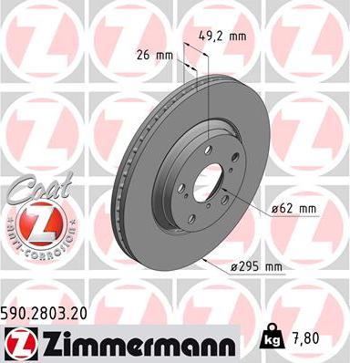 Zimmermann 590.2803.20 - Brake Disc autospares.lv