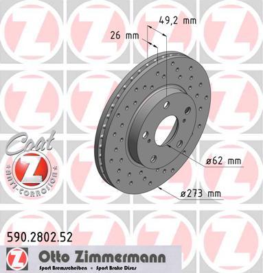 Zimmermann 590.2802.52 - Brake Disc autospares.lv