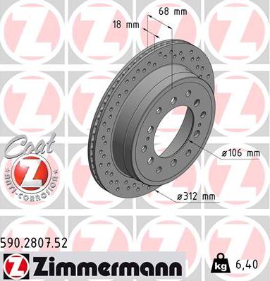 Zimmermann 590.2807.52 - Brake Disc autospares.lv
