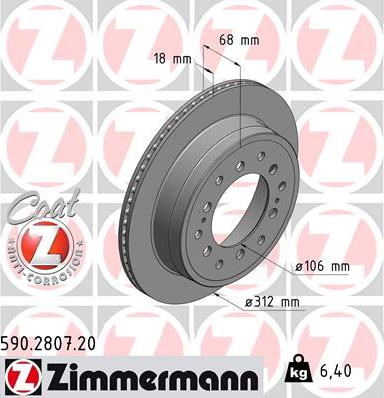 Zimmermann 590.2807.20 - Brake Disc autospares.lv
