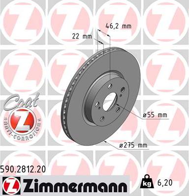 Zimmermann 590.2812.20 - Brake Disc autospares.lv