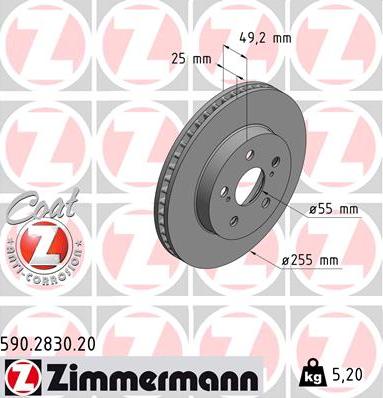 Zimmermann 590.2830.20 - Brake Disc autospares.lv