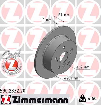 Zimmermann 590.2832.20 - Brake Disc autospares.lv