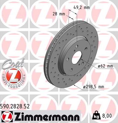 Zimmermann 590.2828.52 - Brake Disc autospares.lv