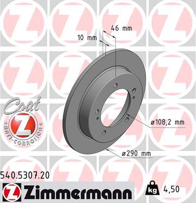 Zimmermann 540.5307.20 - Brake Disc autospares.lv