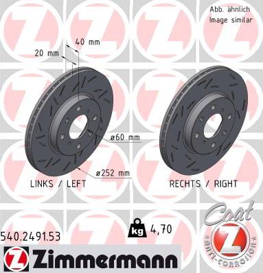 Zimmermann 540.2491.53 - Brake Disc autospares.lv