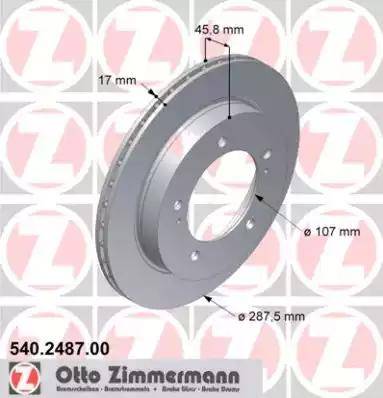 Zimmermann 540.2487.00 - Brake Disc autospares.lv