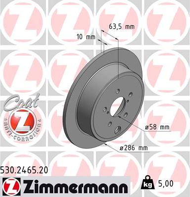 Zimmermann 530.2465.20 - Brake Disc autospares.lv