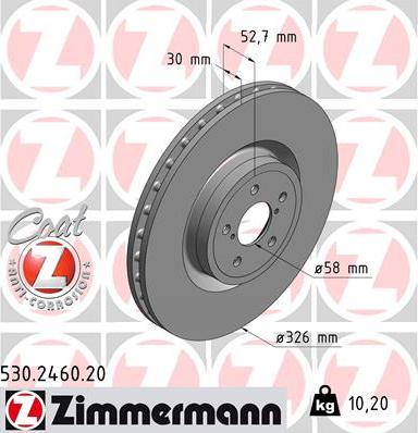 Zimmermann 530.2460.20 - Brake Disc autospares.lv