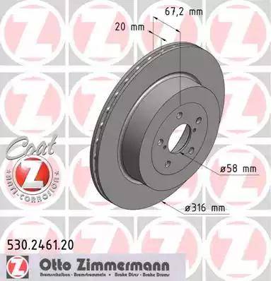 Zimmermann 530.2461.20 - Brake Disc autospares.lv