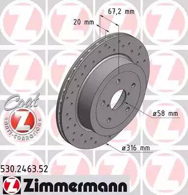 Zimmermann 530.2463.52 - Brake Disc autospares.lv