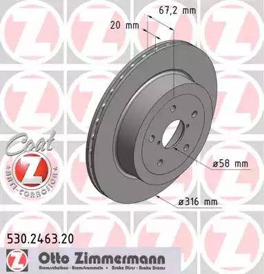 Zimmermann 530.2463.20 - Brake Disc autospares.lv