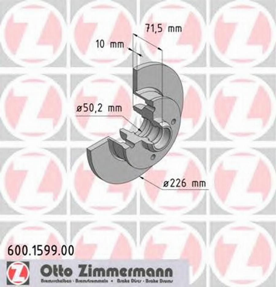 Zimmermann 600 1599 00 - Brake Disc autospares.lv