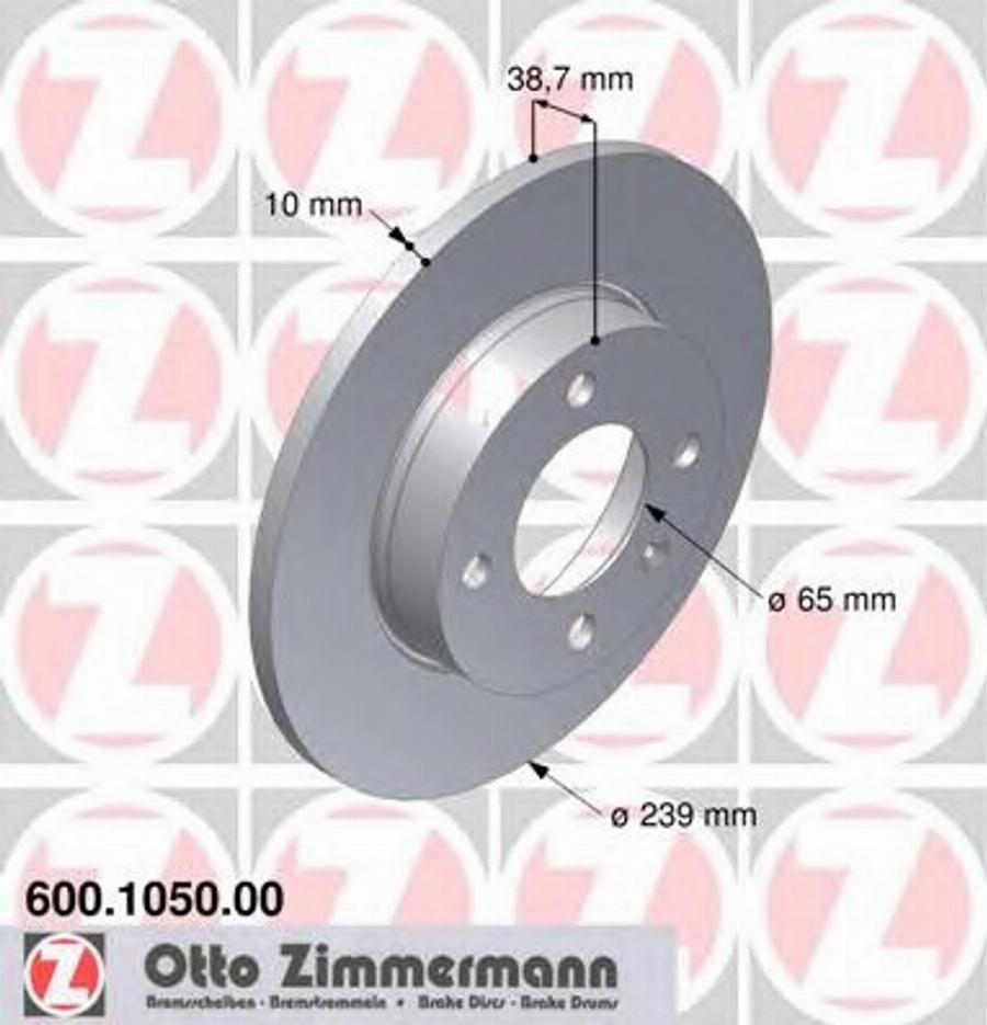 Zimmermann 600 1050 00 - Brake Disc autospares.lv