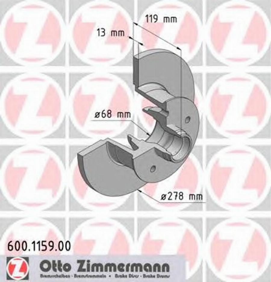 Zimmermann 600 1159 00 - Brake Disc autospares.lv