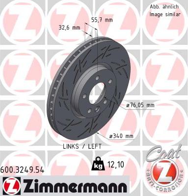 Zimmermann 600.3249.54 - Brake Disc autospares.lv