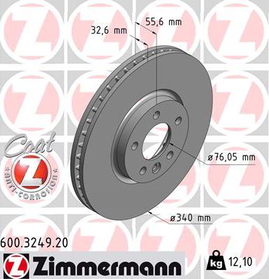 Zimmermann 600.3249.20 - Brake Disc autospares.lv