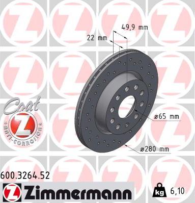 Zimmermann 600.3264.52 - Brake Disc autospares.lv