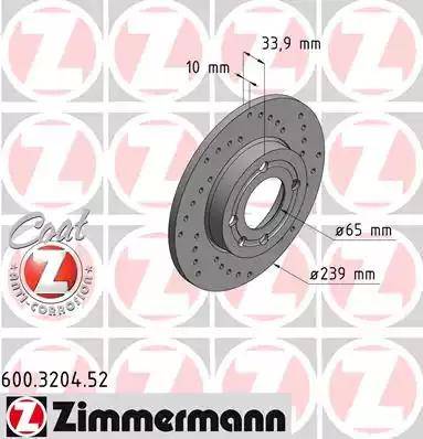 Zimmermann 600.3204.52 - Brake Disc autospares.lv