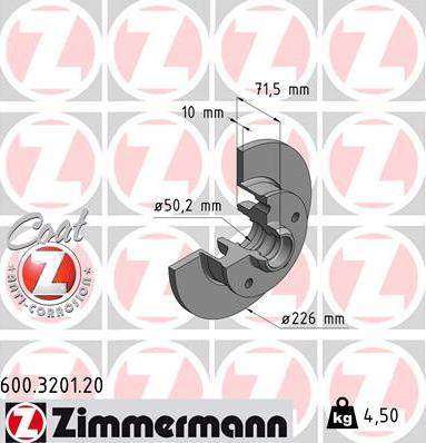 Zimmermann 600.3201.20 - Brake Disc autospares.lv