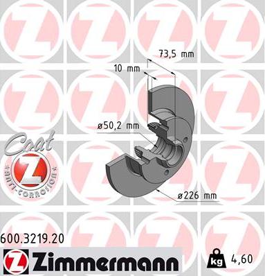 Zimmermann 600.3219.20 - Brake Disc autospares.lv