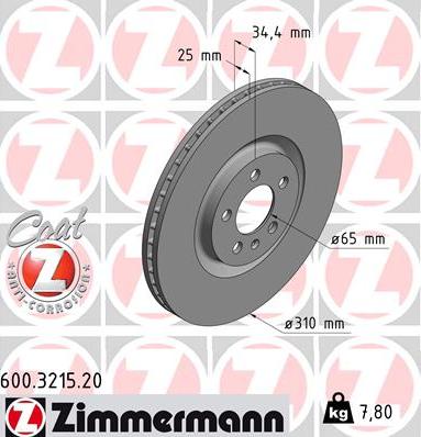 Zimmermann 600.3215.20 - Brake Disc autospares.lv