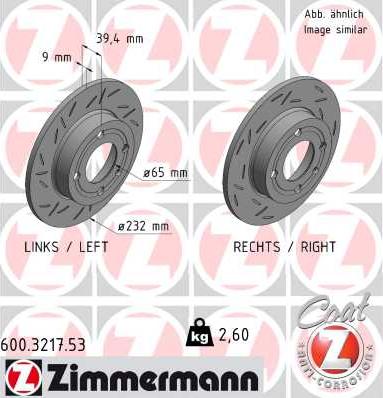 Zimmermann 600.3217.53 - Brake Disc autospares.lv