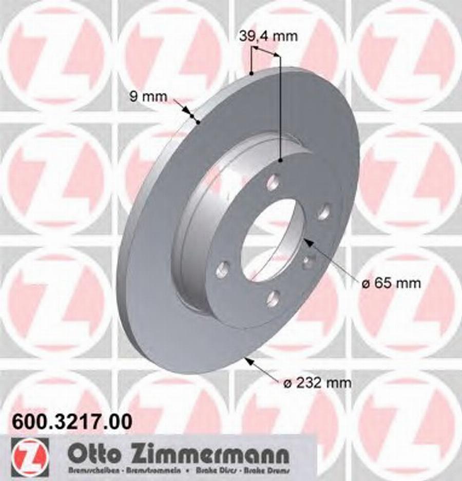 Zimmermann 600.3217.00 - Brake Disc autospares.lv