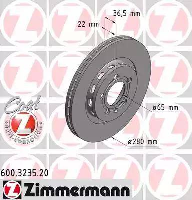 Zimmermann 600.3235.20 - Brake Disc autospares.lv