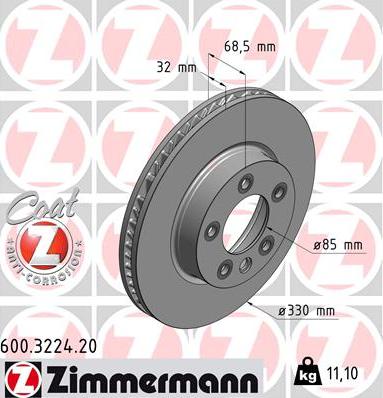 Zimmermann 600.3224.20 - Brake Disc autospares.lv