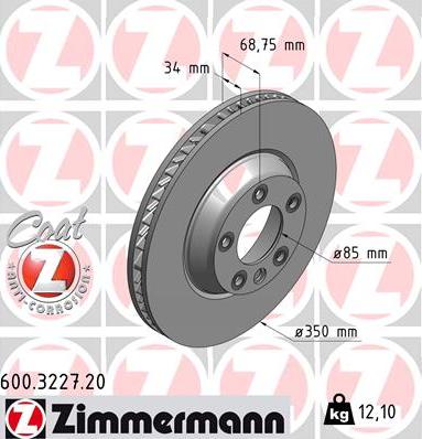 Zimmermann 600.3227.20 - Brake Disc autospares.lv