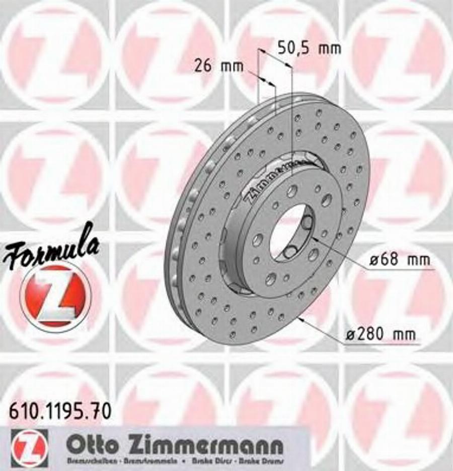 Zimmermann 610.1195.70 - Brake Disc autospares.lv