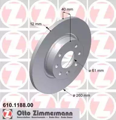 Zimmermann 610.1188.00 - Brake Disc autospares.lv