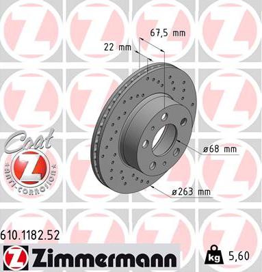 Zimmermann 610.1182.52 - Brake Disc autospares.lv