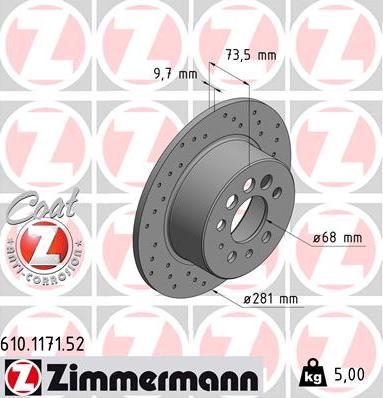 Zimmermann 610.1171.52 - Brake Disc autospares.lv