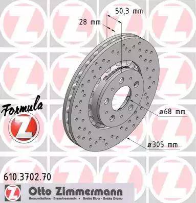 Zimmermann 610.3702.70 - Brake Disc autospares.lv