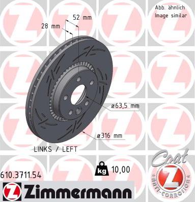 Zimmermann 610.3711.54 - Brake Disc autospares.lv