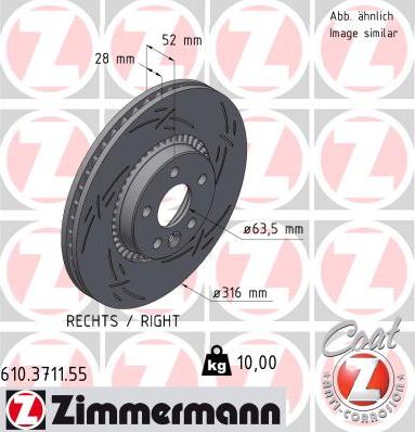 Zimmermann 610.3711.55 - Brake Disc autospares.lv